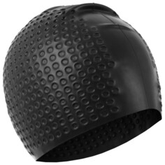 Шапочка для плавания взрослая, массажная, силиконовая, обхват 54-60 см, цвет черный Onlytop