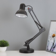 Лампа настольная е27, h=55 см, шарнирная черная risalux