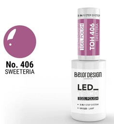 Лак-гель для ногтей led tech, тон 406 Belor Design