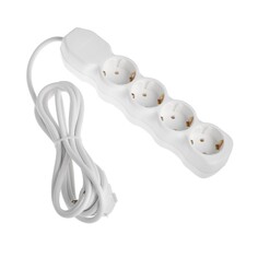 Удлинитель luazon lighting eco, 4 розетки, 2,7 м, 16 а, 3500 вт, пвс 3х1 мм2, с з/к