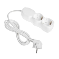 Удлинитель luazon lighting eco, 2 розетки, 1,7 м, 16 а, 3500 вт, пвс 3х1 мм2, с з/к