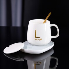 Подставка с подогревом lsk-1501, кружка, от usb, 16 вт, белая NO Brand
