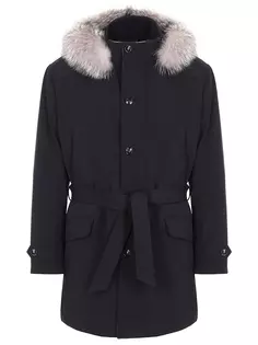 Пуховик с меховой отделкой Kiton