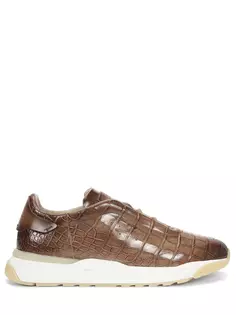 Кроссовки из кожи крокодила Santoni