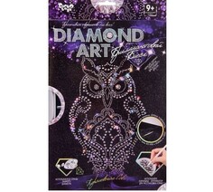 Картины своими руками Danko Toys Алмазная аппликация Diamond Art Королевская Сова с рамкой и глиттерными блестками