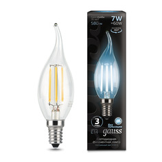 Лампа Gauss LED Filament Candle tailed E14 7W 4100К