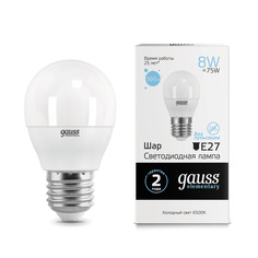Лампа Gauss LED Elementary Globe 8W E27 6500K