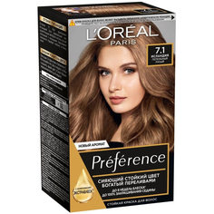 Краска для волос LOréal Preference 7.1 Исландия Пепельный русый 174 мл L'Oreal