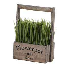 Растение искусственное Hanlin в деревянном горшке 14.5x8.5x21.6см