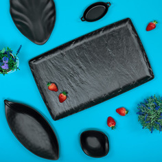 Блюдо Kulsan Terra black 36,5х15,5 см