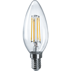 Лампа Navigator filament свеча 4вт e14 холодная