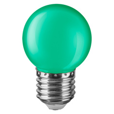 Лампа светодиодная Navigator шарик цветной 1Вт цоколь E27 (зеленая)