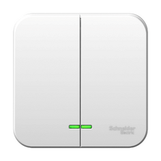 Выключатель 2-клавишный подсвет. Белый Schneider Electric