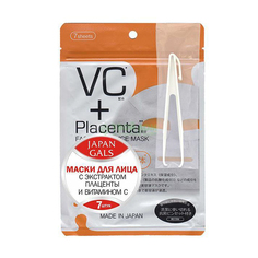 Маска Japan Gals для лица VC и Placenta Facial Essence Mask 7 шт