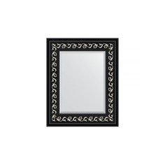 Зеркало с фацетом в багетной раме Evoform черный ардеко 81 мм 45х55 см