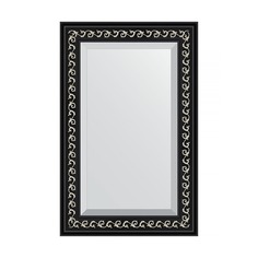 Зеркало с фацетом в багетной раме Evoform черный ардеко 81 мм 55х85 см
