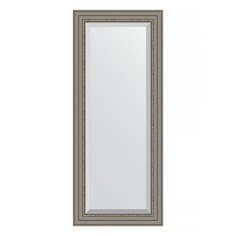 Зеркало с фацетом в багетной раме Evoform римское серебро 88 мм 61х146 см