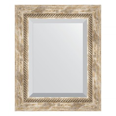 Зеркало с фацетом в багетной раме Evoform прованс с плетением 70 мм 43х53 см