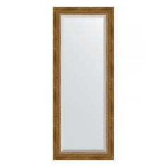 Зеркало с фацетом в багетной раме Evoform состаренное бронза с плетением 70 мм 53х133 см