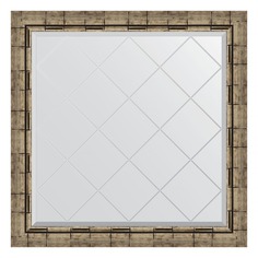 Зеркало с гравировкой в багетной раме Evoform серебряный бамбук 73 мм 83x83 см