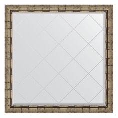 Зеркало с гравировкой в багетной раме Evoform серебряный бамбук 73 мм 103x103 см