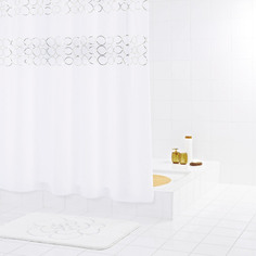 Штора для ванных комнат Paillette серый/серебряный 180*200 Ridder
