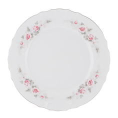 Набор тарелок мелких 27 см Thun1794 декор бледные розы, отводка платина