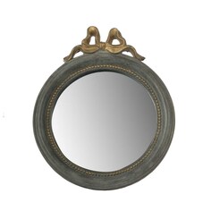 Зеркало Glasar круглое настенное в винтажном стиле с вензелем сверху 19x3x23 см ГЛАСАР