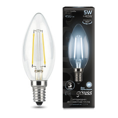 Gauss LED Filament Candle E14 5W 4100К 1/10/50