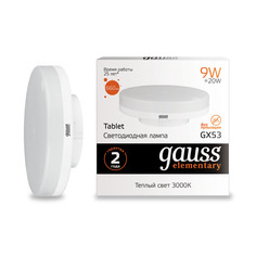 Gauss LED Elementary GX53 9W 2700K 1/10/100