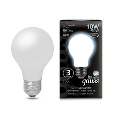 Лампа Gauss LED Filament A60 OPAL E27 10W 860lm 4100К 1/10/40
