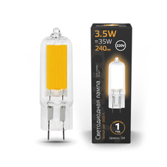 Лампа Gauss LED G4 AC220-240V 3.5W 240lm 3000K Glass 1/10/200