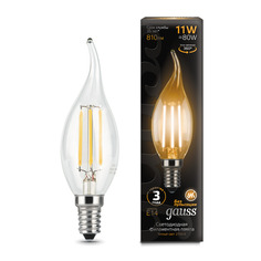 Лампа Gauss LED Filament Свеча на ветру E14 11W 720lm 2700K 1/10/50