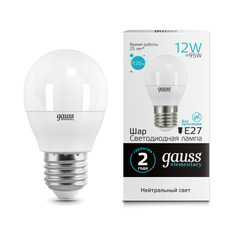 Лампа Gauss LED Elementary Шар 12W 920lm E27 4100K 1/10/100