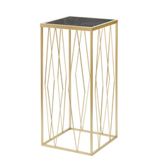 Подставка интерьерным Glasar с черным мрамором 30х30х67см ГЛАСАР