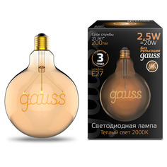 Лампа Gauss filament g125 e27 2.5w 2000k