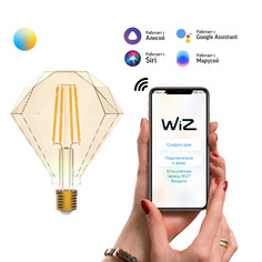 Умная Wi-Fi лампочка Gauss Smart Home Filament Diamond 7W740лм E27 управление голосом/смартфоном, с изменением температуры, диммируемая