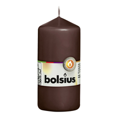 Свеча-столбик Bolsius 12x6 см коричневая