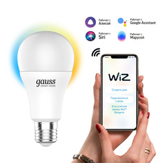 Умная Wi-Fi лампочка Gauss Smart Home А60 8,5W 1055лм E27, управление голосом/смартфоном, с изменением температуры, диммируемая