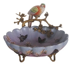 Блюдо с птичкой Glasar 21x18x16см белый ГЛАСАР