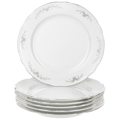 Набор мелких тарелок Thun Constance Серый орнамент 21 см 6 шт