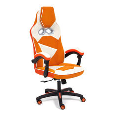 Кресло компьютерное ТС 67х49х142 см флок молочный/оранжевый TC