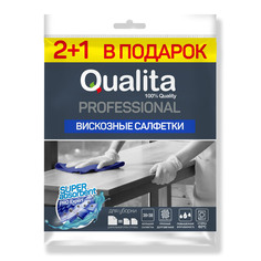 Салфетки из вискозы Qualita Professional 2+1 шт