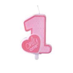 Свеча праздничная Party Deco only one розовая 8см