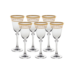 Набор бокалов для белого вина Crystalite Bohemia Asio Панто золото 185 мл 6 шт