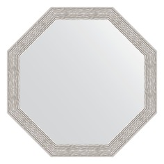 Зеркало в багетной раме Evoform волна алюминий 46 мм 53x53 см