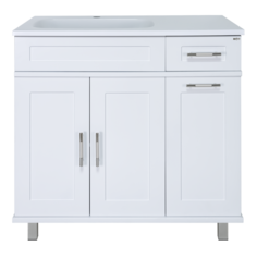 Тумба Мисти Купер 90 напольная с б/к левая белый