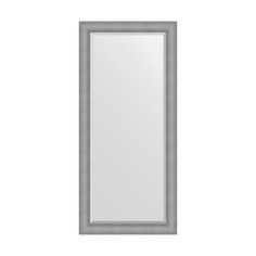 Зеркало с фацетом в багетной раме Evoform серебряная кольчуга 88 мм 77x167 см