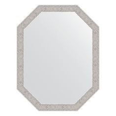 Зеркало в багетной раме Evoform волна алюминий 46 мм 53x68 см