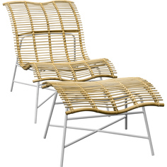 Комплект мебели Rattan grand Nuvali шезлонг с подставкой для ног (RG-LARCH015-NCLL/RG-FS015-NCLL)